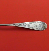 C E Marr Coin Silver Preserve Spoon with Shell Bowl 6 3/8" Serving Silverware