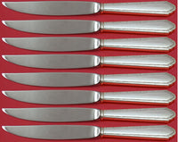 William & Mary by Lunt Sterling Silver Steak Knife Set 8pc Not Serrated Custom