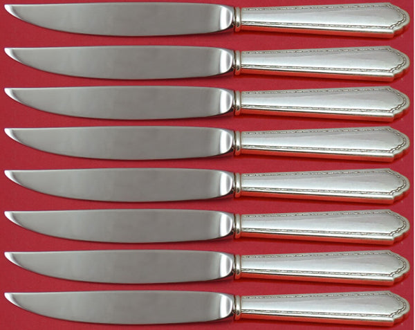 William & Mary by Lunt Sterling Silver Steak Knife Set 8pc Not Serrated Custom