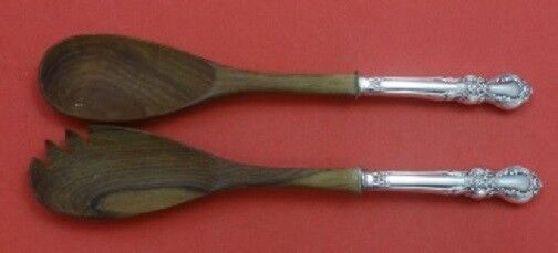 Southern Treasure By International Sterling Silver Salad Serving Set w/ Wood 2pc