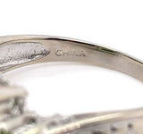 10k White Gold 4.58ct Asscher Cut Genuine Natural Peridot Ring Jewelry (#J5773)