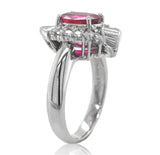 Platinum 1.62 Carat Genuine Natural Ruby Ring with .98cttw of Diamonds (#J6909)