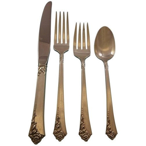 Damask Rose by Oneida Sterling Silver Flatware Set Service 24 Pieces