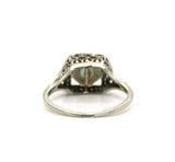 18k White Gold Art Deco 8mm Pearl Filigree Ring (#J5450)