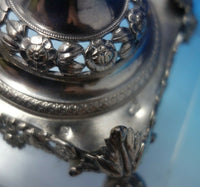 FDG .833 Silver Candlestick Pair Applied Flowers Ball Lion Feet c.1850 (#5522)
