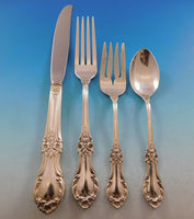 Wild Rose by International Sterling Silver Flatware Set for 12 Service 48 pcs