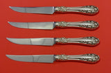 Rose by Wallace Sterling Silver Steak Knife Set 4pc HHWS Custom Made 8 1/2"