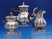 Torchon by Buccellati Italian Sterling Silver Tea Set 3pc (#8501) Beautiful!