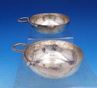 Tane Mexican Sterling Silver Dip Dish / Salsa Pair Snake Handle Hammered (#7990)