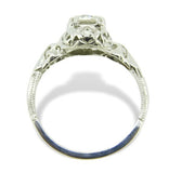14k White Gold Art Deco .75ct Genuine Natural Diamond Filigree Ring (#J4432)