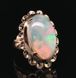 12k Yellow Gold 4.82 Carat Genuine Natural Australian Opal Ring 5.75 (#J7490)