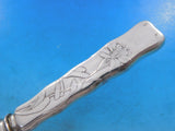 Lap Over Acid Etched Tiffany Sterling Silver Regular Knife Daylily Flower 9 1/4"