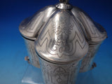 Austrian Sterling Silver Tea Caddy Brite Cut Eagle Finial c.1890 Vintage (#5982)