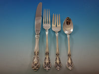 Chateau Rose by Alvin Sterling Silver Flatware Set for 8 Dinner Service 74 Pcs
