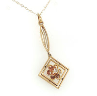 14k Yellow Gold Victorian Genuine Natural Diamond Lavaliere Pendant (#J6063)