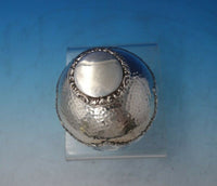 English Sterling Silver Dresser Jar Hand Hammered with Cut Crystal (#5480)