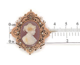 10k Rose Gold Victorian Genuine Natural Agate Cameo Pin Jewelry (#J6194)