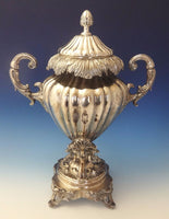 English Silverplate Hot Water Urn with Leaf and Scrollwork Motif (#0204)