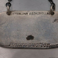 JE Caldwell Reproduction Sterling Silver Liquor Label "Sherry" w/ Chain (#6644)