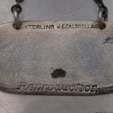 JE Caldwell Reproduction Sterling Silver Liquor Label "Sherry" w/ Chain (#6644)