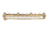 Antique 14k Yellow Gold Bar Pin with Montana Sapphires and Pearls (#J7531)