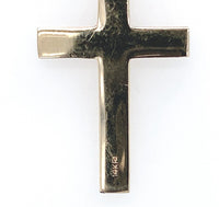 14k Yellow Gold Cross Pendant with Engraved Design and Chain Jewelry (#J6228)