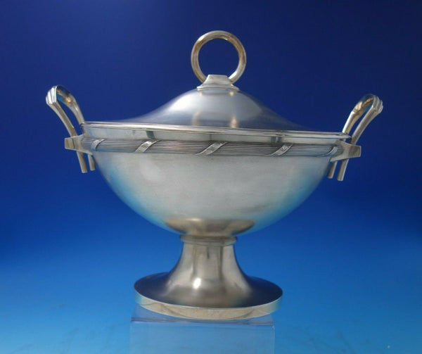 Louis XIV by Gorham Sterling Silver Tureen Stippled w/Gold Ribbon #195 F (#5591)