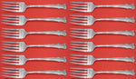 English Shell by Lunt Sterling Silver Salad Fork Set 12 pieces 6 1/4"