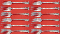 English Shell by Lunt Sterling Silver Salad Fork Set 12 pieces 6 1/4"