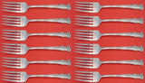 English Shell by Lunt Sterling Silver Salad Fork Set 12 pieces 6 1/4"