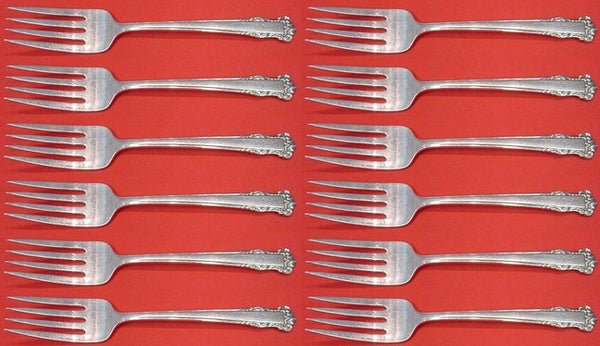 English Shell by Lunt Sterling Silver Salad Fork Set 12 pieces 6 1/4"