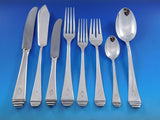 German 800 Silver Flatware Set Service 98 pieces O monogram Pyramid Design