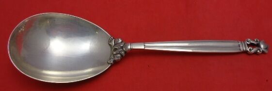 Acorn by Georg Jensen Sterling Silver Salad Serving Spoon Applied Hammered