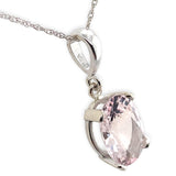 14k Gold Necklace with 1.87ct Genuine Natural Morganite Pendant (#J3760)