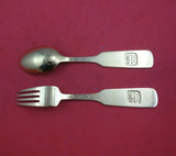 Christmas by A. Michelsen Sterling Silver Fork and Spoon Set 2pc 1954 Cornets