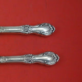 Wild Rose by International Sterling Silver Salad Serving Set 2pc w/ Wood 11 1/8"