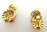 14k Gold Earrings with 1.54ct Genuine Natural Rubellite Tourmalines (#J1103)