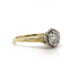 14k Yellow Gold Art Deco 1/3ct Genuine Natural Diamond Ring (#J5422)