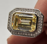 Anna Zuckerman Luxury CZ Lab Diamond Crystalline Ring Plat 925 Silver Sz 9 New