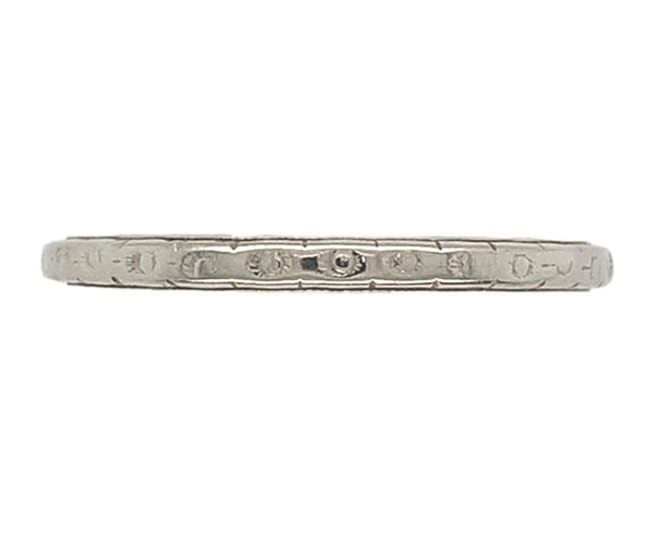 18k White Gold Wedding Band Ring Size 6.5 Jewelry (#J7283)