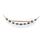 14k Yellow Gold Montana Sapphire and Pearl Large Crescent Pin (#J5470)