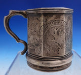 James Emmons Spear Coin Silver Baby Cup Bright-Cut Scrollwork 3" x 4" (#8699)