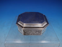 Crichton Bros LAC English Estate Sterling Silver Box Engraved Birds London #6509