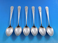Japanese Sterling Silver .950 Demitasse Spoons with Engraved Scenes Set of 6