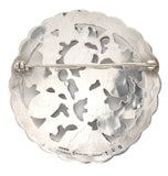 Sterling Kalo Round Oak Leaf and Acorns Pin Handwrought by Bjarne Axness #J6837