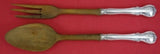 French Provincial by Towle Sterling Silver Salad Serving Set w/ Wood 2pc 11 1/4"
