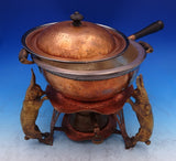 Joseph Heinrichs Mixed Metals Wood Chafing Dish w/ 3-D Rabbits Undertray (#8817)
