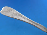 Lap Over Edge Acid Etched by Tiffany Sterling Fish Fork 3 Fish Seaweed 6 1/2"