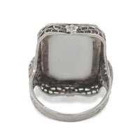 14k Gold Filigree Genuine Natural Hard Stone Agate Cameo Ring Size 6.25 (#J6897)