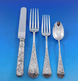 Delhi by Gorham Sterling Silver Flatware Set Service 17 pieces Rare c1880
